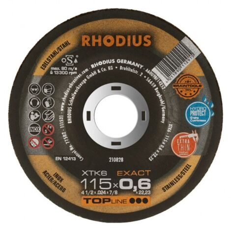 DISQUE A TRONCONNER EXTRA-FIN - XTK6 EXACT - 125 x 0.6 MM - RHODIUS - 210829