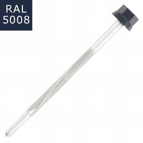 Vis bac acier SCELL-IT sommet nervure SCELL-IT Support métal IPN - Ø6 x 120 mm - TH12 - Bleu gris RAL5008 - Sachet de 100 - ZTP-60120-5008 (1/5)
