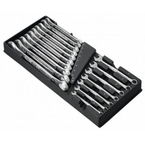 Facom – Jeu de 17 clés mixtes 6 à 24 mm – Module thermoformé pour rangement efficace – Conception OGV® pour passage de couple optimal - 440-1XLPB