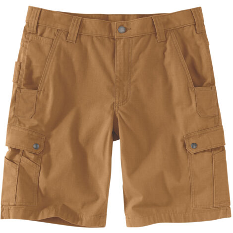 Carhartt – Short de travail cargo ripstop marron T.46 – Résistant à l'abrasion – Poches utilitaires renforcées – Pour chantiers humides (1/2)