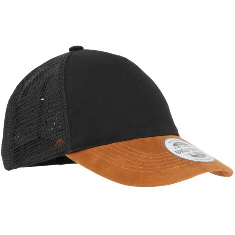 Singer – Casquette anti-heurt marron et noire snapback – Coque ABS – Visière cuir suédé 7 cm – Ajustement bouton pression 52-65 cm – SMITH