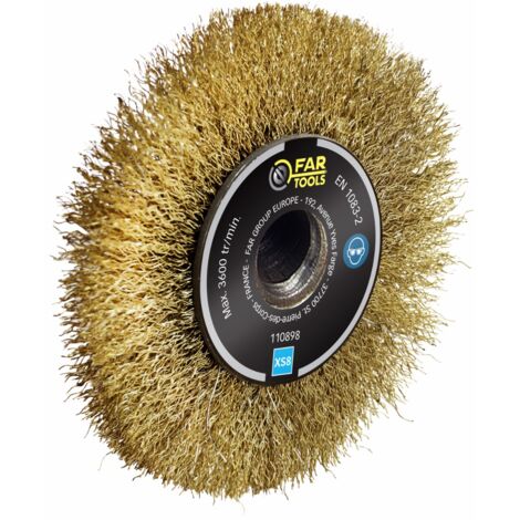 Fartools – Brosse fil laitonnée Ø 120 mm L 20 mm – Pour décapage fort sur surfaces difficiles – Élimine rouille et revêtements tenaces (1/4)