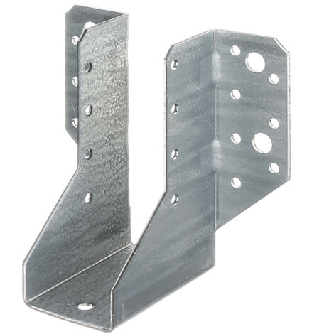 Sabot de charpente galvanisé 64 x 128 mm – Acier brut pour montage extérieur – 4 trous de fixation Ø11 mm – Norme ETA-08/0171 – Alberts