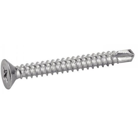 Vis autoperceuse à tête fraisée Phillips en acier zingué blanc - Ø 3.9 x 16 mm - Boite de 500 - ACTON - 333013,9X16CR3 (1/4)