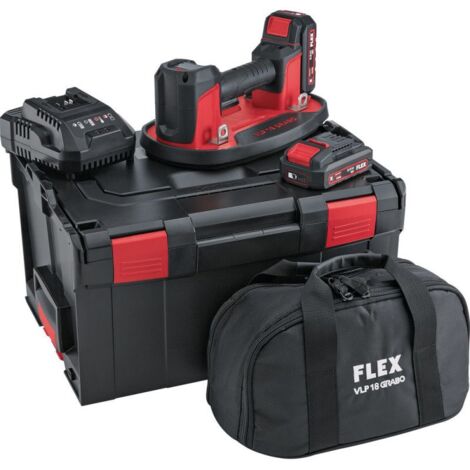 Flex – Ventouse électrique sans fil 18V – Capacité de levage 130 kg – Moteur Brushless – 2 batteries 2.5Ah – Chargeur inclus – 531332 (1/4)