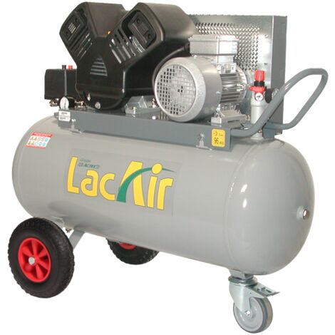 Lacme – Compresseur mobile triphasé 100L 20 m³/h 11 bars – Moteur bicylindre en V – Déplacement facilité – 463100 (1/2)