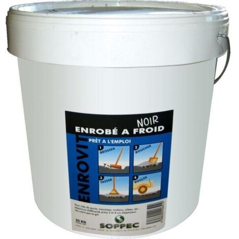 Soppec – Enrobé bitumeux à froid 25 kg – Réparation immédiate pour trottoirs et allées – Granulométrie 0/4 – 143103
