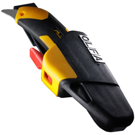 Cutter Olfa L5-AL 18 mm – Lame ExcelBlack ultra-tranchante – Poignée ergonomique antidérapante – Pour découpe précise de moquettes et panneaux