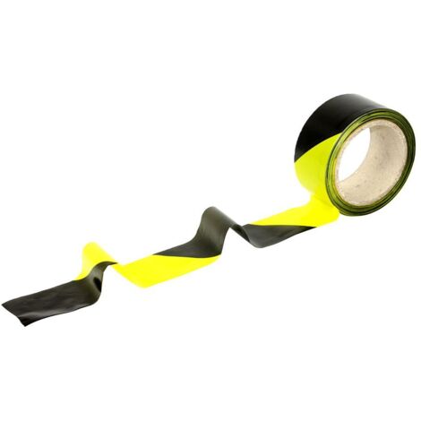 Ruban de chantier haute résistance jaune et noir - 50 mm x 100 m - NOVAP - 3060003