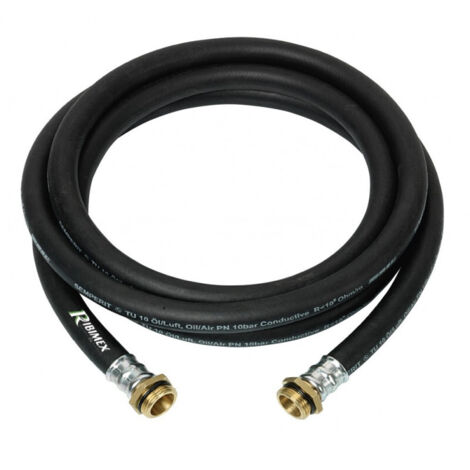 Ribimex – Tuyau gazole caoutchouc 4m – Diamètre 20mm – Raccord laiton serti 1" – Pression nominale PN