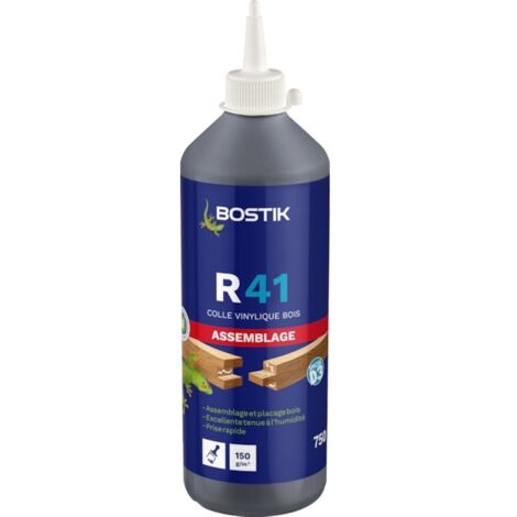 Bostik – Colle vinylique R41 750 g – Pour assemblage bois toutes essences – Résistance humidité D3 – Prête à l'emploi, non toxique
