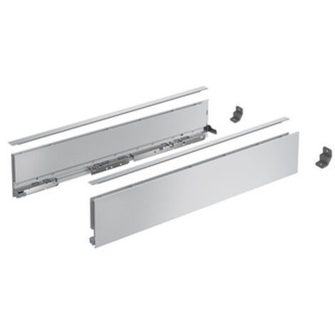 Profilé latéral de tiroir AvanTech YOU, H101mm x L400mm, argent, gauche et droite - HETTICH - 9353338