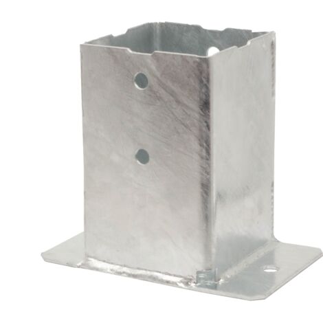 Simpson Strong Tie – Pied de poteau pour muret et bord de dalle 90 x 90 mm en acier S235JR galvanisé – Fixation sur béton – PPJBM90 (1/4)