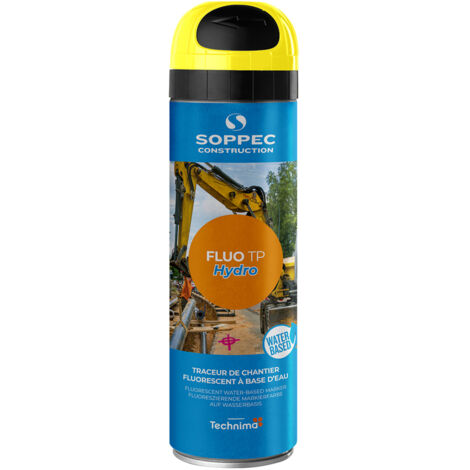 Bombe de peinture - Traceur chantier jaune fluo tp hydro SOPPEC - 143517