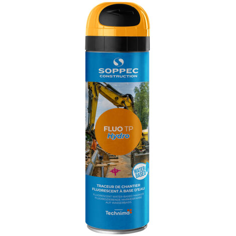 Bombe de peinture - Traceur chantier orange fluo tp hydro SOPPEC - 143516