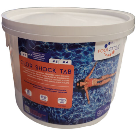 Chlore choc en pastilles de 20g - 4Kg - POOLSTYLE - PSL-500-0004 (1/2)