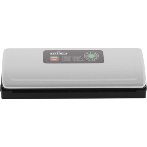 Machine sous vide 120 W – Aspiration 12 L/min – Soudure 30 cm – Pour aliments secs et humides – Design compact gris – Le Pratique