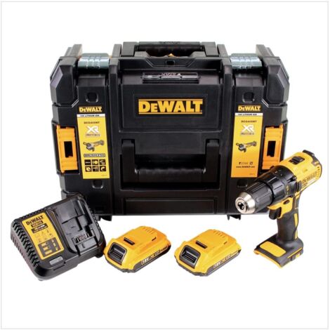 Perceuse-visseuse sans fil - 18 V + 2 batteries 2,0 Ah + 1 chargeur + coffret T-STAK - DEWALT - DCD777D2K-QW (1/5)
