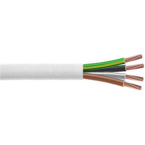 Câble H05VV-F 4G0.75mm² blanc – Couronne 50m – 4 conducteurs – Pour installations électriques en intérieur – CAE (1/2)
