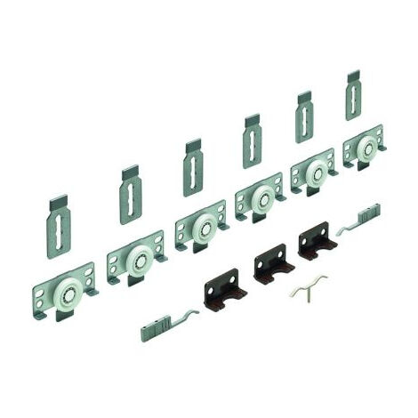 Hettich – Kit 3 portes coulissantes SlideLine 56 – Aluminium anodisé – Capacité 40 kg par porte – Largeur max 1000 mm – Hauteur min 700 mm