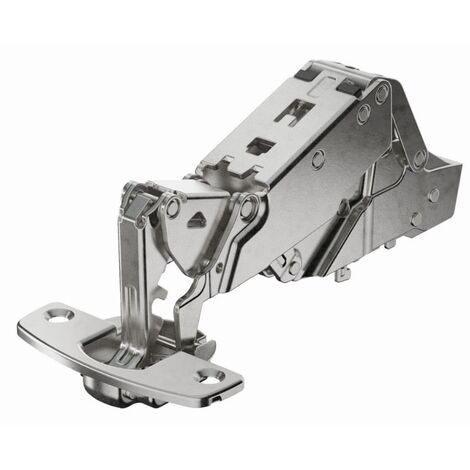 Hettich – Charnière grand angle Sensys 8657i TH 52 – Acier nickelé – Angle d'ouverture 165° – Épaisseur de porte 15-32mm – Montage à visser