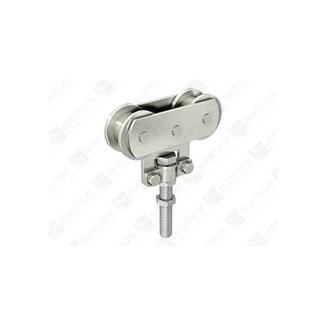 Mantion – Monture sur chant Sportub pour déplacement long droit 150kg – 2 galets en acier pour fixation robuste – 255AL
