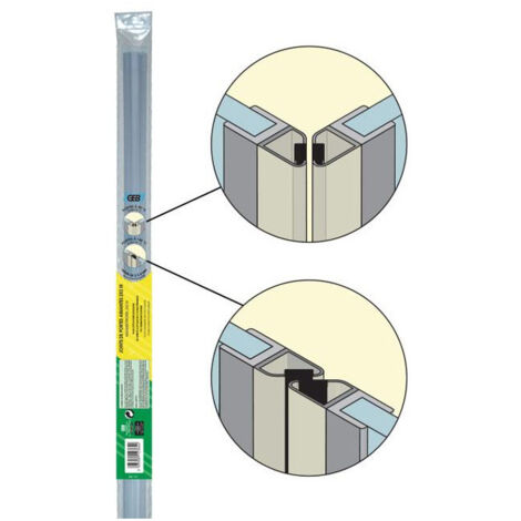 GEB – Joint de porte pour douche 90° et 180° – 2 baguettes PVC transparentes – Longueur 2m – Pour portes 5 à 8mm d'épaisseur