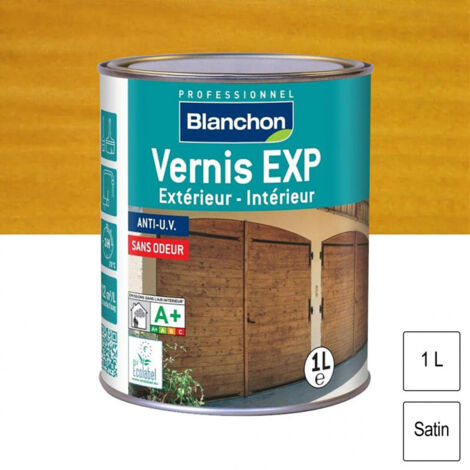 Blanchon – Vernis marin satin chêne clair 1L – Haute résistance aux UV et intempéries – Film souple et séchage rapide