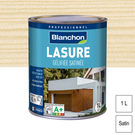 Blanchon – Lasure gélifiée incolore 1L – Finition satinée – Haute résistance UV – Application facile sur surfaces verticales (1/6)