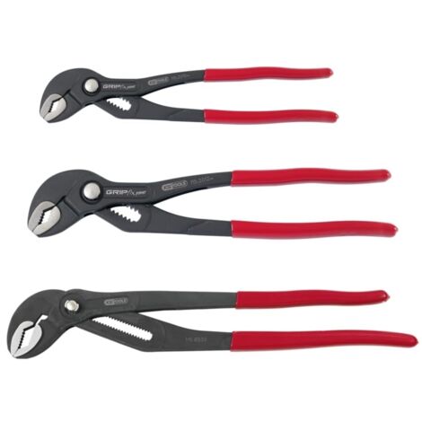 Kstools – Lot de 3 pinces multiprises à verrouillage 10'' 12'' 16'' – Acier chrome vanadium – Protection anti-pincement – Réglage précis 11 positions