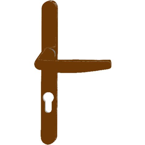 Hoppe – Ensemble de porte-fenêtre plaque étroite Atlanta – Saillie réduite 70mm – Clé i épaisseur 68/77 – Finition marron 8003 – 3309468