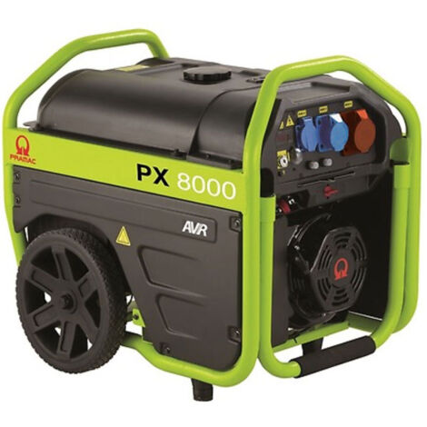 Pramac – Groupe électrogène triphasé 4,8 kW essence – Moteur 420 cm³ – Démarrage électrique – Autonomie 13,11 h – Protection IP 23/44 (1/2)
