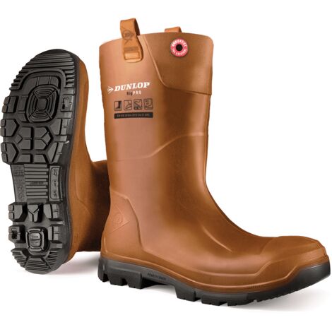 Bottes de sécurité DUNLOP PUROFORT RIG PRO S5 SR CI CR Brun 48