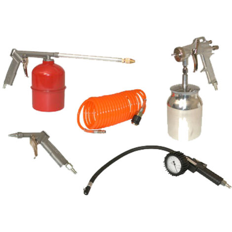 Lacme – Kit de 5 accessoires pneumatiques pour compresseur – Soufflette, pistolet de gonflage, pulvérisateur – 325000 (1/3)