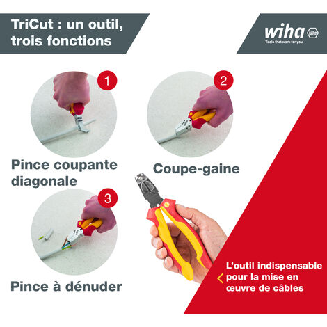Wiha Pince d'installation TriCut Professional electric 170 mm, 7" (38552)