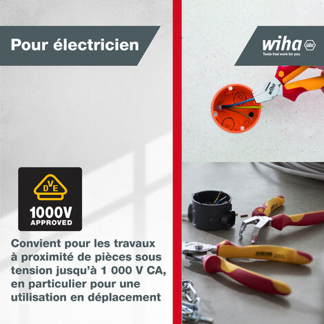 Wiha Pince d'installation TriCut Professional electric 170 mm, 7" (38552)