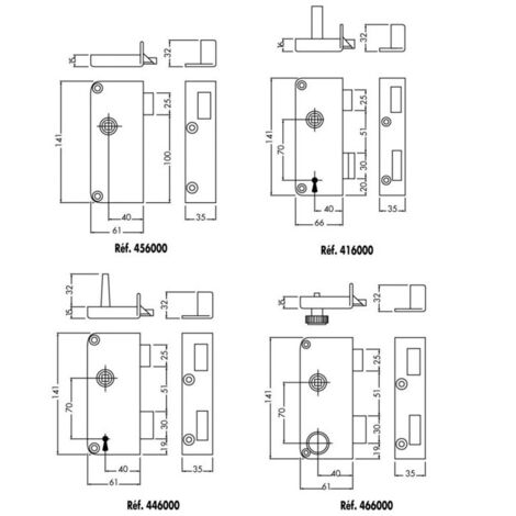 JPM – Serrure verticale extra plate 23mm x 40mm – Acier cambré – Entraxe 70mm – 1 clé – 4460000211 (1/10)
