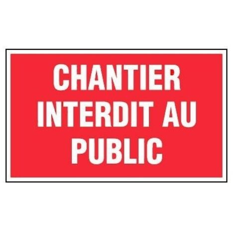 Panneau Chantier interdit au public - Rigide 330 x 200 mm - NOVAP - 4160665