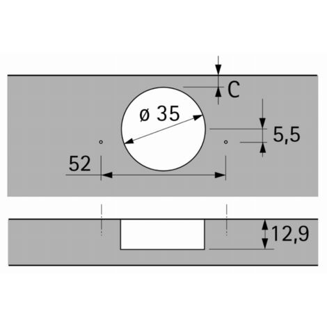 Hettich – Charnières invisibles Push to open 110° – Pour portes 15 à 24 mm – Acier nickelé – Montage à visser – Sensys 8675