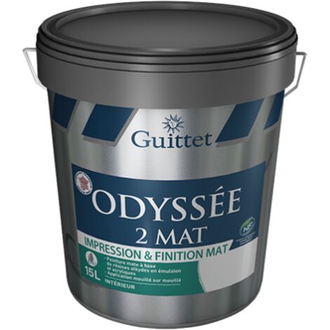Guittet – Peinture mate anti humidité 3L – Protection contre moisissures – Application sur plâtre, bois et PVC – Séchage rapide en 2h (1/2)