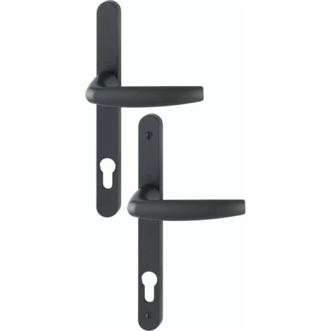 Ensemble de béquille sur plaque étroite Atlanta - HOPPE AG - Noir mat - Saillie normale - Pour porte 58 à 67 mmCarré de 8 mm, entraxe 92 mm