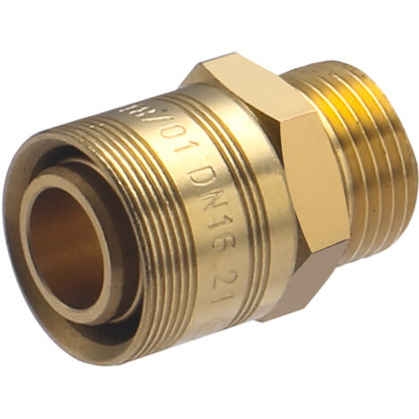 Noyon & Thiebault – Raccord mâle à glissement pour tube PER Ø16 – Mâle 3/8 (12x17) – Laiton brut pour circuits d'eau chaude et froide – Pression max 6 bar - M12x17
