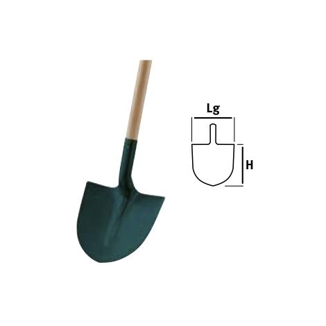 Leborgne – Pelle ronde en tôle 27 cm – Manche bois 110 cm – Acier trempé pour résistance à l’usure – Pour manipulation terre et gravier