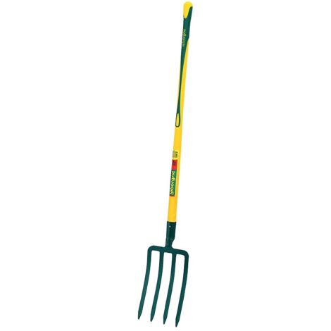 Leborgne – Fourche à bêcher douille 30 cm 4 dents triangulaires en acier forgé – Manche pomme Novagrip – 432293