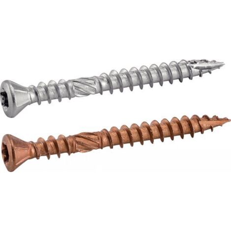 Acton – Vis terrasse tête bombée inox A4 – Double filet 5x50 – Pointe anti-fendage pour installation facile – Boîte de 200 vis – 643245X50 (1/8)