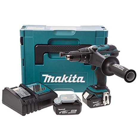 Perceuse visseuse à percussion MAKITA 2 batteries 18V 5.0 Ah, chargeur, coffret - Ø13mm - DHP458RTJ
