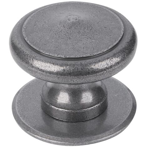 Bouton 47 BOUVET fixe sur rosace pleine - Fer patiné cémenté - 7891 (1/4)