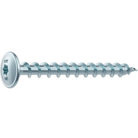Boite 50 vis HECO Topix - Filetage total - Zingué argent - Tête large Torx Ø8x80 - 48206