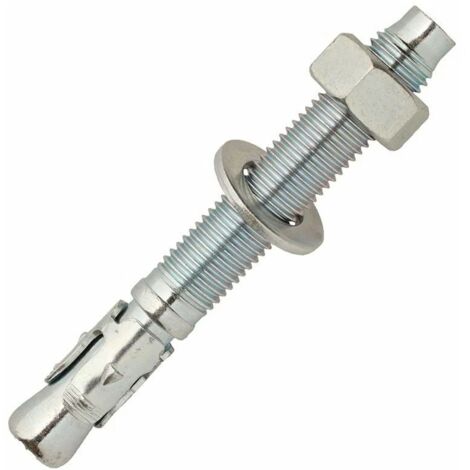 Scell-It – Boîte de 10 goujons d'ancrage acier zingué M12 x 240 mm – Douille 3 éléments pour expansion équilibrée – Acier haute résistance – BZ12X240