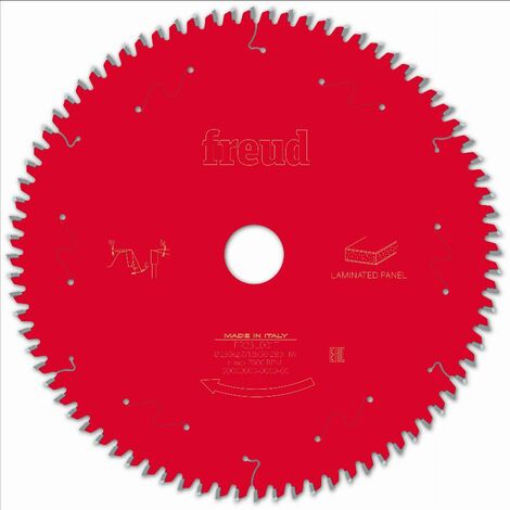 Lame de scie circulaire 250mm F03FS09804 – 80 dents carbure TiCo – Pour mélaminés et MDF – Angle de coupe -2° – Freud - FR23L001T